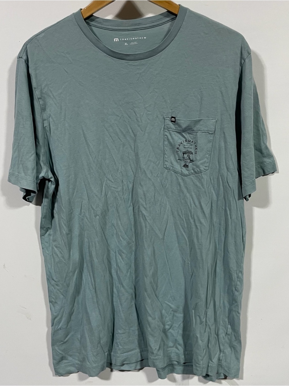 Travis Mathew Short-Sleeve Pocket Tee in Sage